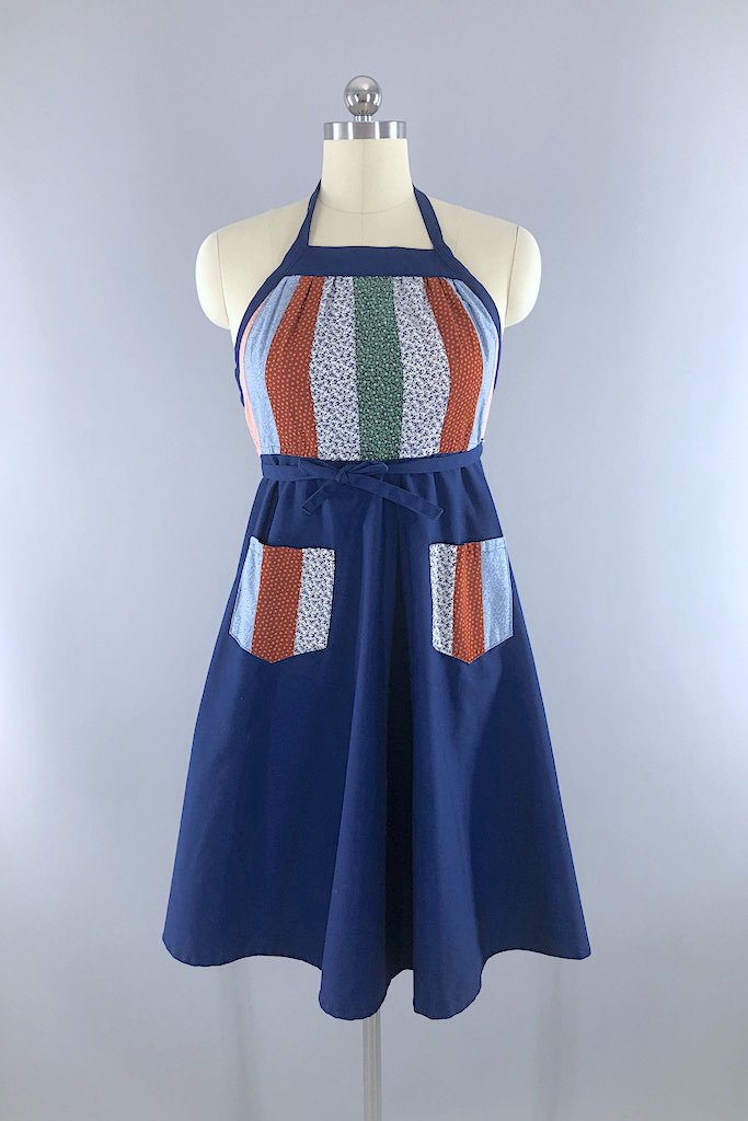 Vintage Patchwork Halter Dress-ThisBlueBird - Modern Vintage