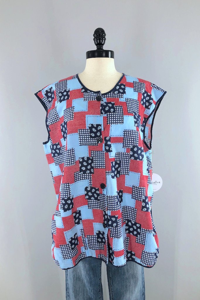 Vintage Patchwork Paisley Smock Top-ThisBlueBird - Modern Vintage