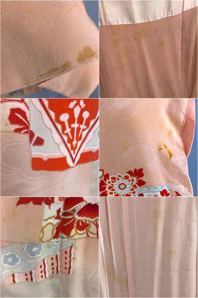 Vintage Peach Art Deco Silk Kimono Robe-ThisBlueBird - Modern Vintage