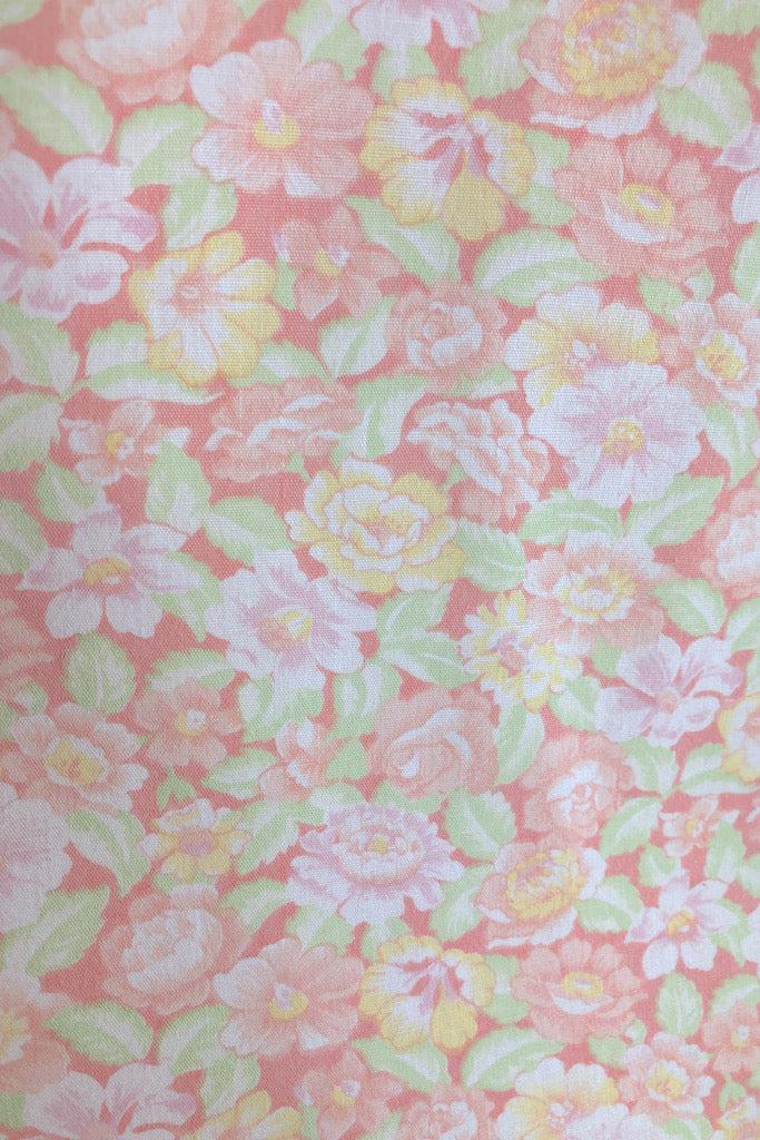 Vintage Peach Floral Print Blouse-ThisBlueBird