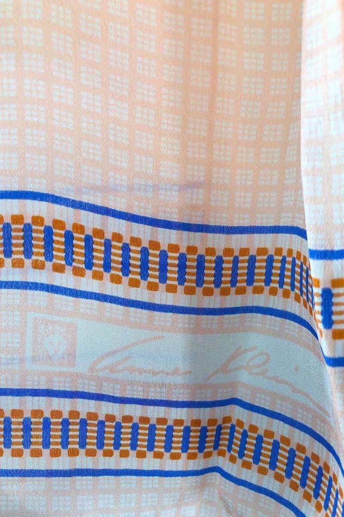 Vintage 1980s Peach and Blue Anne Klien Scarf-ThisBlueBird - Modern Vintage