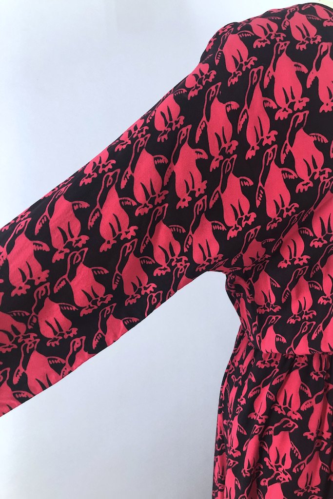 Vintage Penguin Print Dress-ThisBlueBird - Modern Vintage