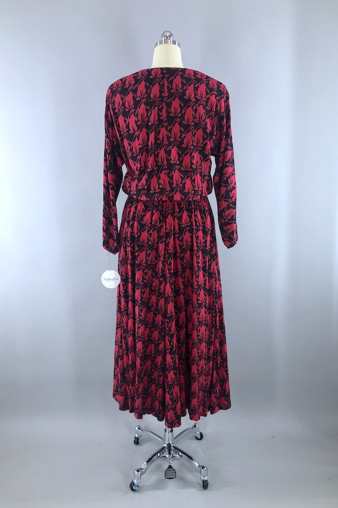 Vintage Penguin Print Dress-ThisBlueBird - Modern Vintage