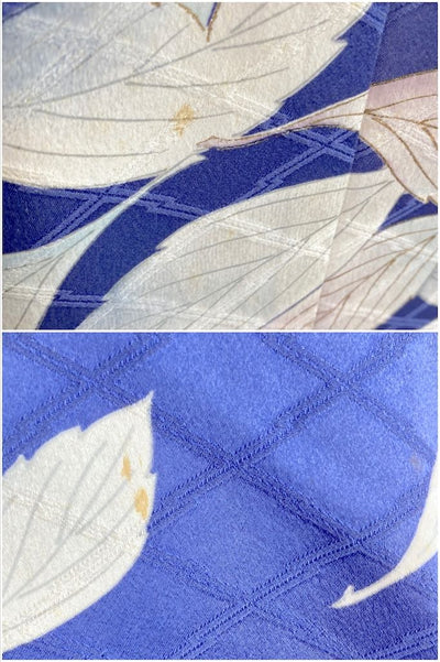 Vintage Periwinkle Silk Kimono Robe-ThisBlueBird