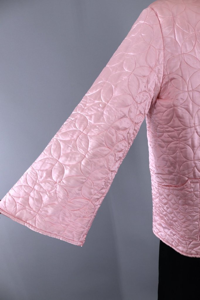 Vintage Pink Asian Pajamas Set / Jacket and Pants Set - ThisBlueBird
