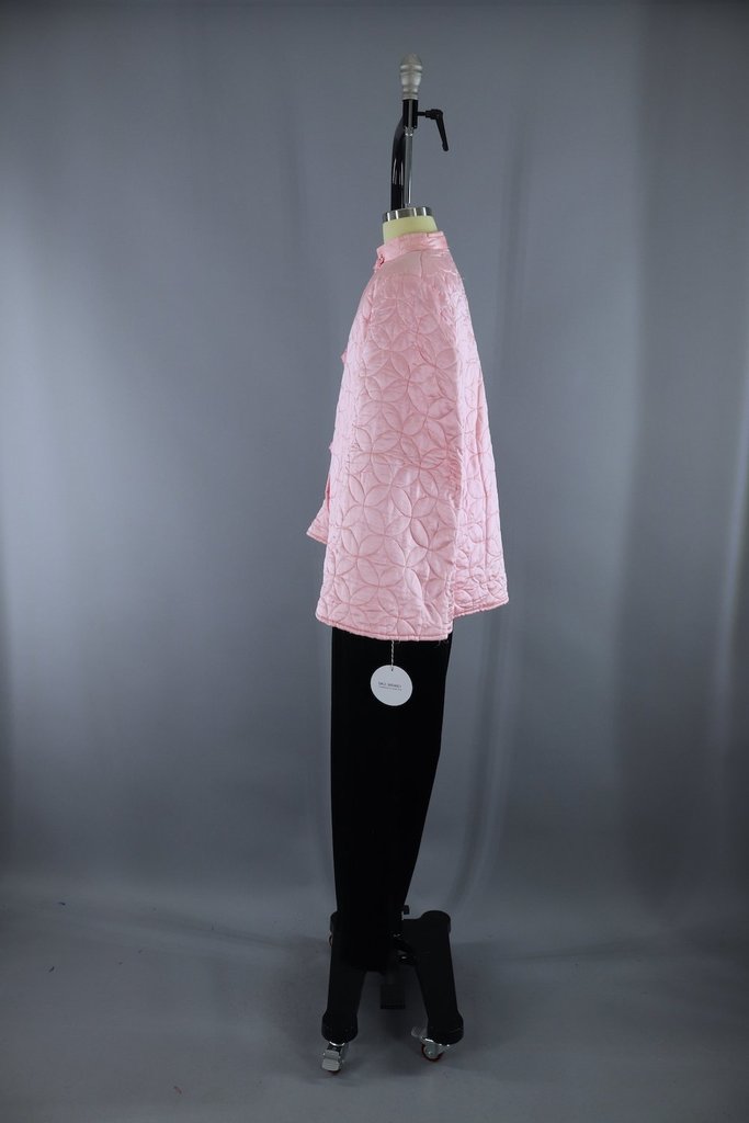 Vintage Pink Asian Pajamas Set / Jacket and Pants Set - ThisBlueBird