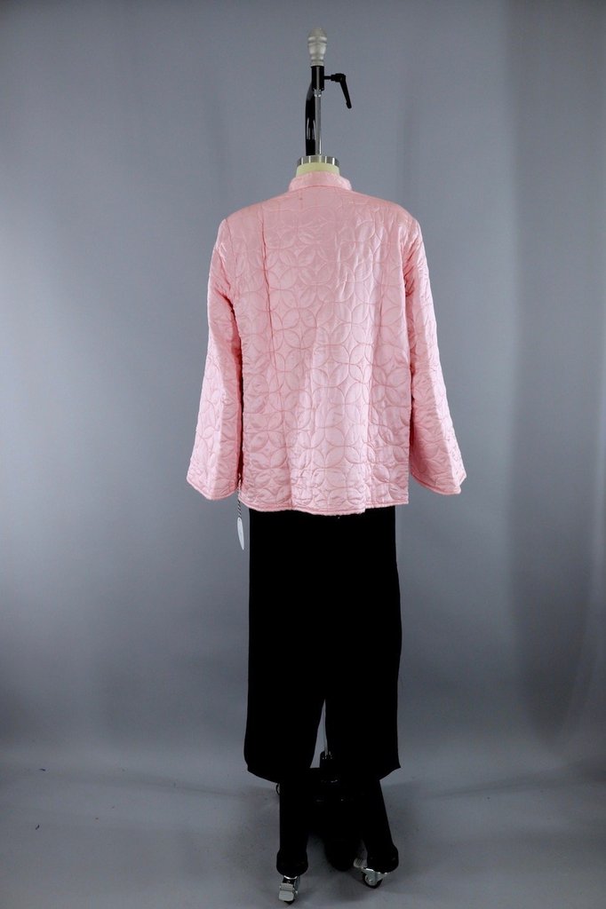Vintage Pink Asian Pajamas Set / Jacket and Pants Set - ThisBlueBird