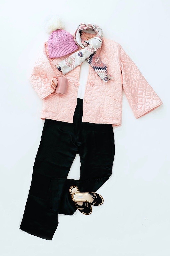 Vintage Pink &amp; Black Pajamas Set-ThisBlueBird - Modern Vintage