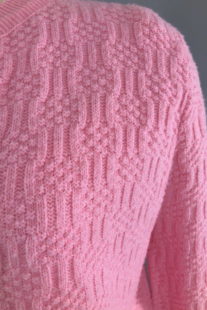 Vintage Pink Cardigan Sweater-ThisBlueBird