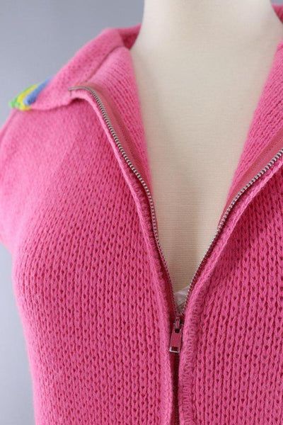 Vintage 1960s Pink Cardigan Sweater Vest / Kirby Miami - ThisBlueBird