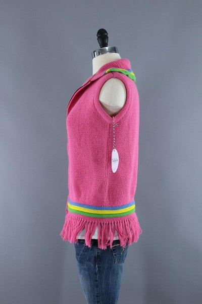 Vintage 1960s Pink Cardigan Sweater Vest / Kirby Miami - ThisBlueBird