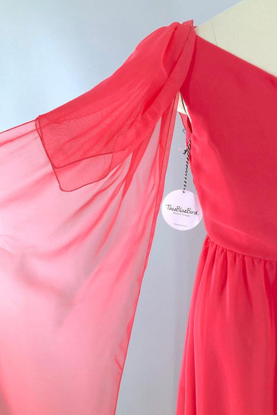 Vintage Pink Chiffon Evening Gown-ThisBlueBird