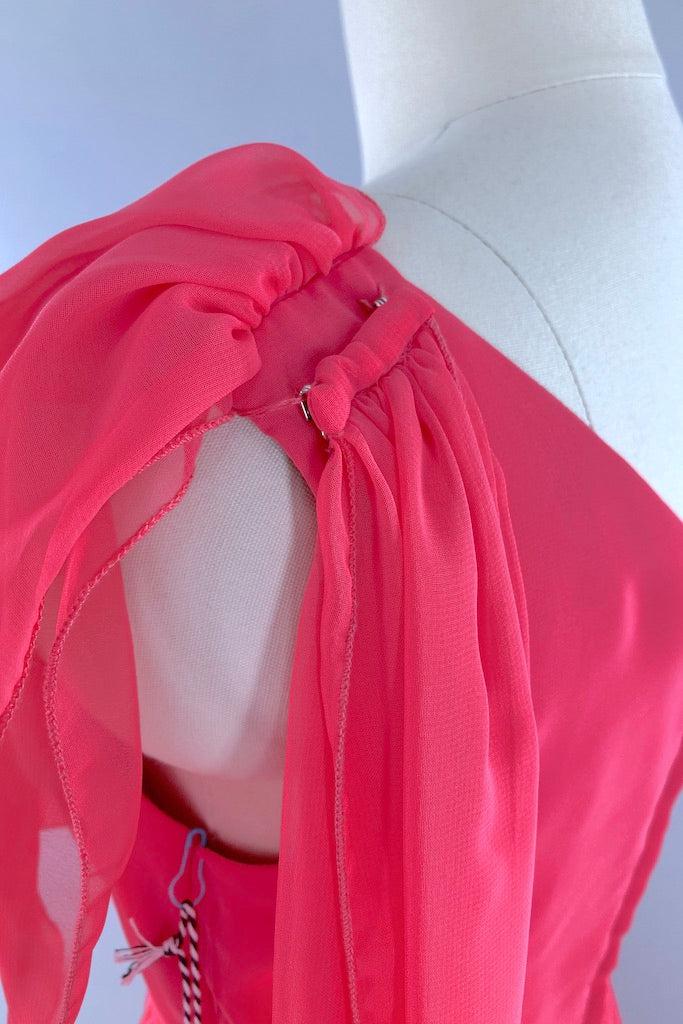 Vintage Pink Chiffon Evening Gown-ThisBlueBird