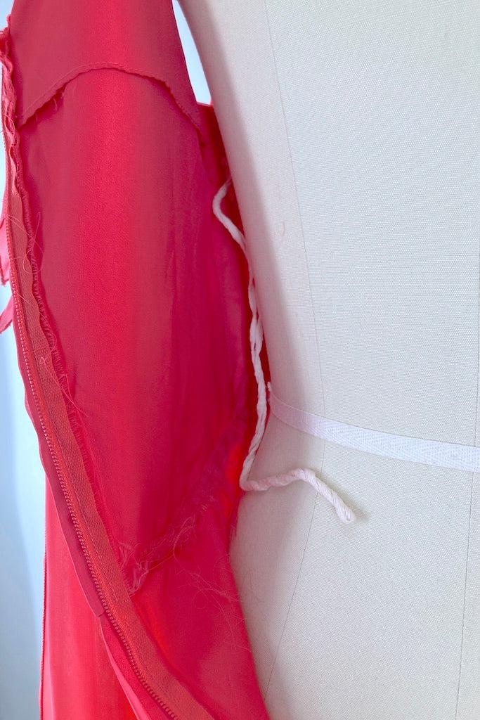 Vintage Pink Chiffon Evening Gown-ThisBlueBird