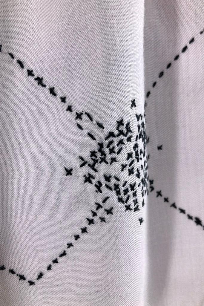 Vintage Pink Cross-stitch Half Apron-ThisBlueBird
