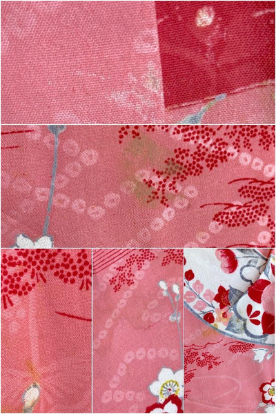 Vintage Pink Floral Kimono Cardigan-ThisBlueBird