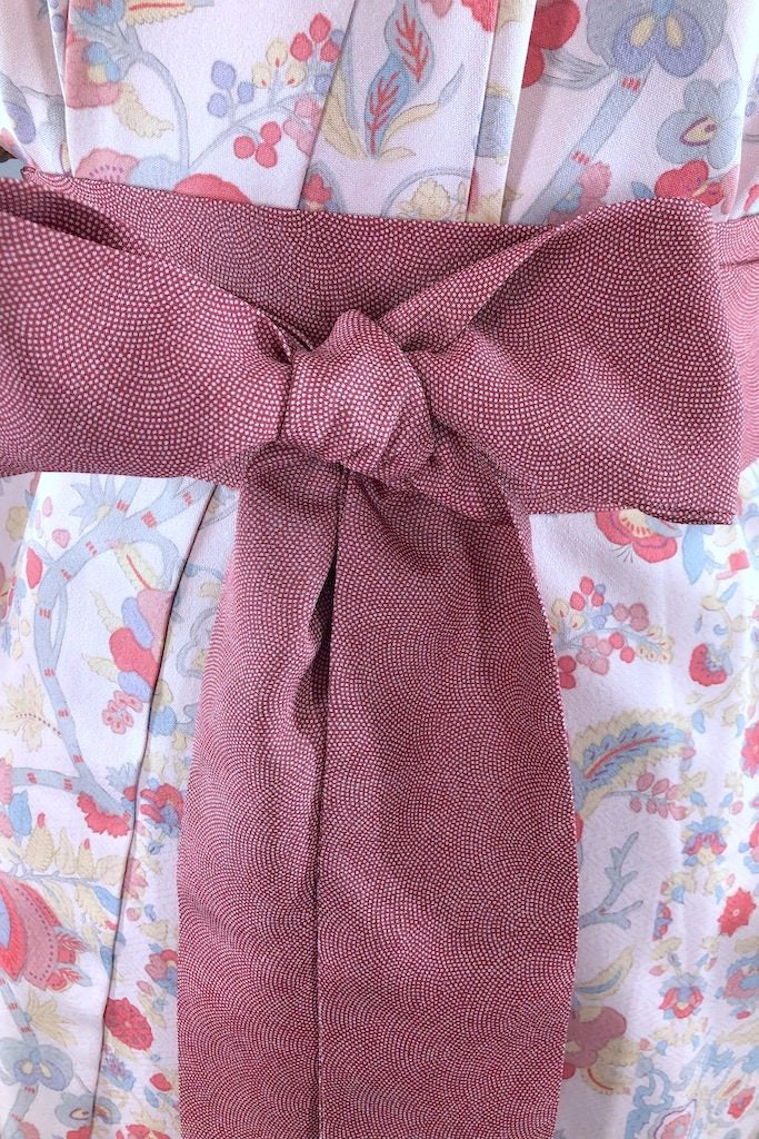 Vintage Pink Paisley Silk Kimono Robe-ThisBlueBird - Modern Vintage