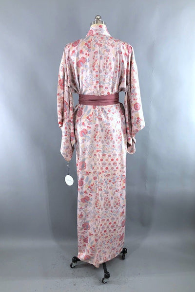 Vintage Pink Paisley Silk Kimono Robe-ThisBlueBird - Modern Vintage
