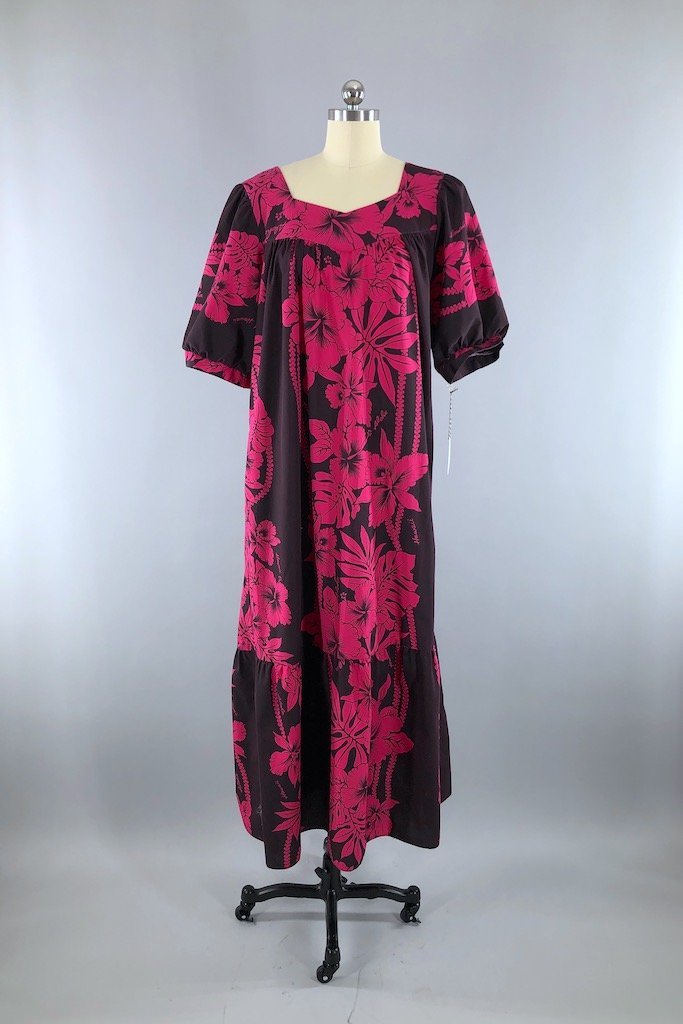 Vintage Pink Hawaiian Aloha Dress-ThisBlueBird - Modern Vintage