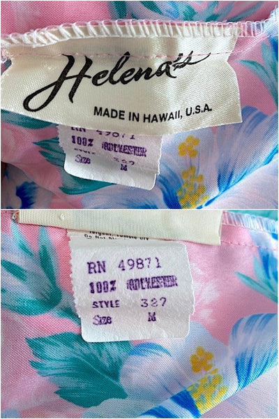 Vintage Pink Hawaiian Floral Print Sundress-ThisBlueBird