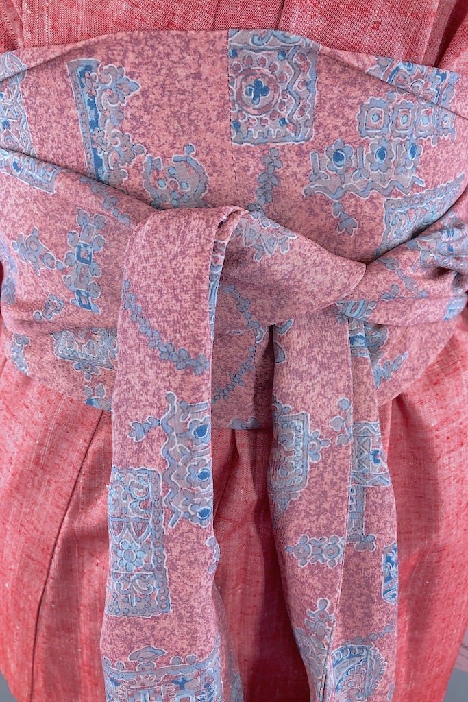 Vintage Pink Heather Raw Silk Kimono Robe – ThisBlueBird