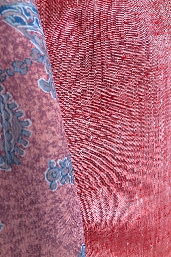 Vintage Pink Heather Raw Silk Kimono Robe-ThisBlueBird - Modern Vintage