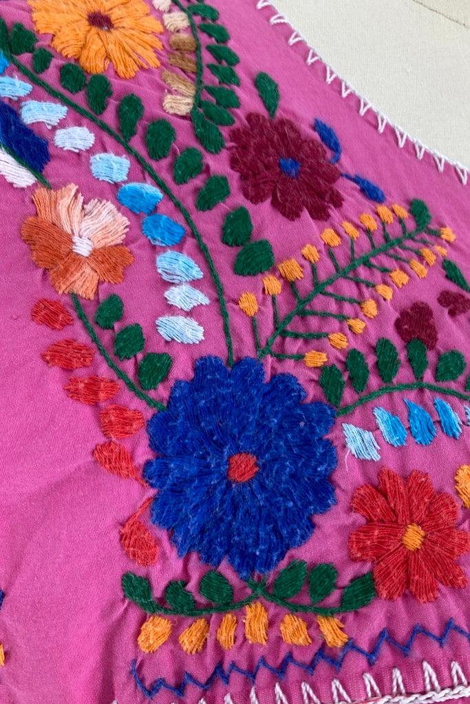 Vintage Pink Mexican Embroidered Dress-ThisBlueBird