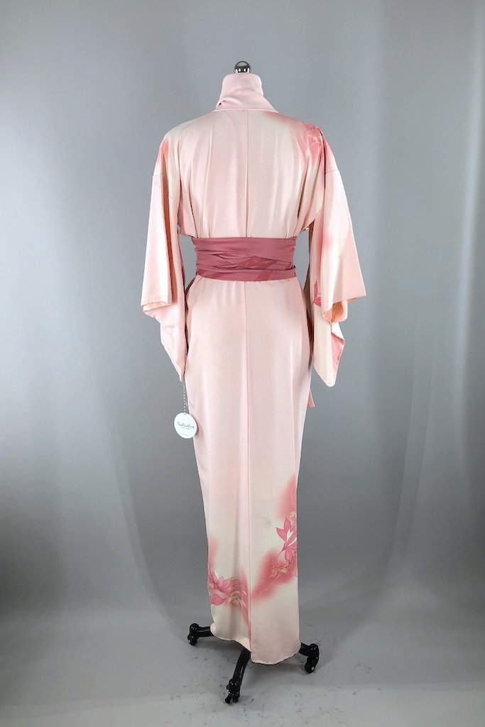 Vintage Pink Ombre Silk Kimono Robe-ThisBlueBird - Modern Vintage