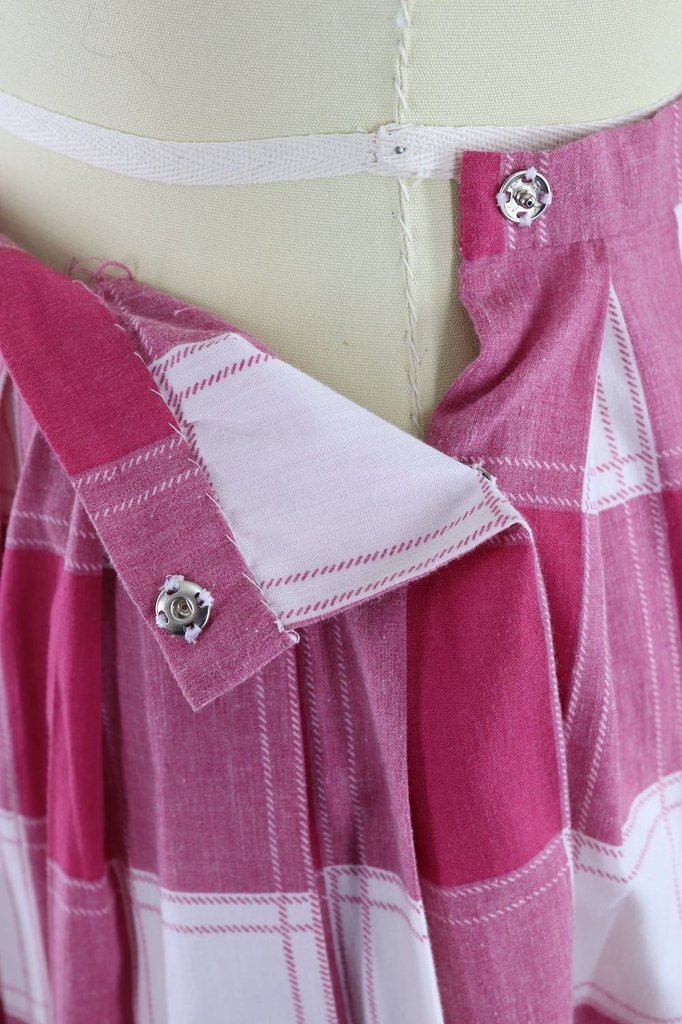 Vintage Pink Plaid Pleated Skirt - ThisBlueBird