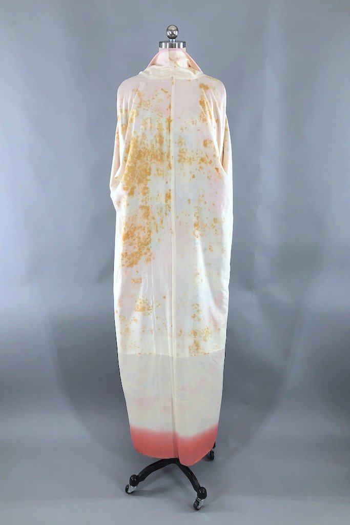 Vintage Pink &amp; Purple Floral Silk Kimono Robe-ThisBlueBird - Modern Vintage