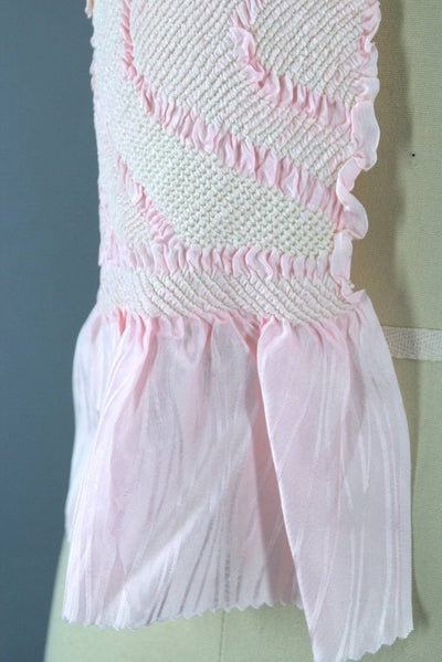 1960s Silk Kimono Obiage Scarf / Pastel Pink Shibori-ThisBlueBird - Modern Vintage