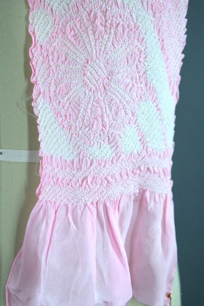 1960s Silk Kimono Obiage Scarf / Pastel Pink Shibori-ThisBlueBird - Modern Vintage