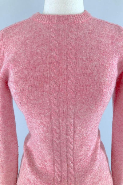 Vintage Pink Wool Fisherman's Sweater-ThisBlueBird