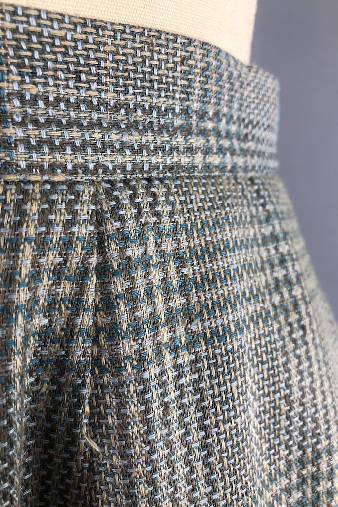 Vintage Plaid Silk Pencil Skirt-ThisBlueBird - Modern Vintage