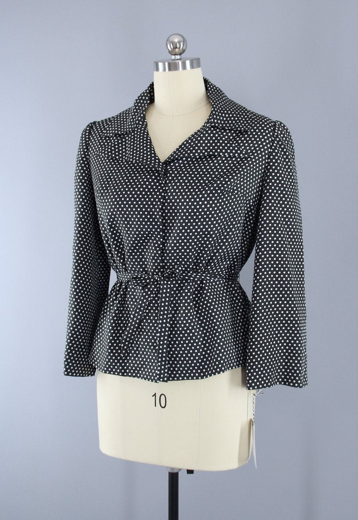Vintage 1960s - 1970s Polka Dot Jacket - ThisBlueBird