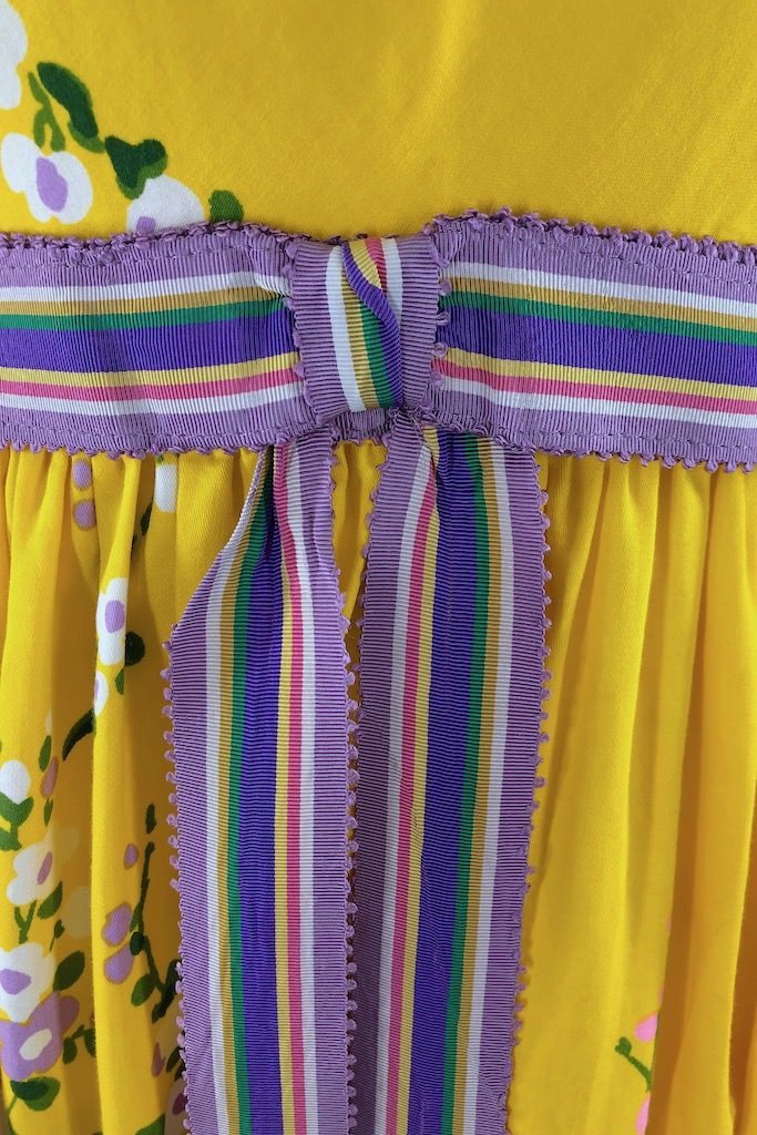 Vintage Preppy Yellow Floral Dress-ThisBlueBird - Modern Vintage