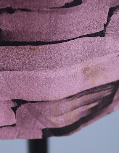 Vintage 1970s Michiyuki Kimono Coat / Purple &amp; Black Abstract - ThisBlueBird