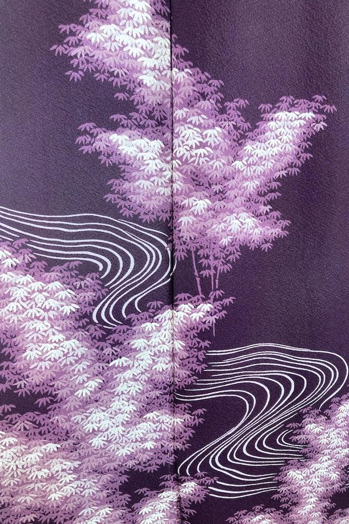 Vintage Purple Bamboo Silk Kimono-ThisBlueBird
