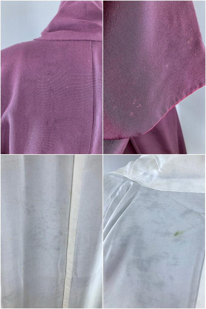 Vintage Purple Diamond Silk Kimono Robe-ThisBlueBird
