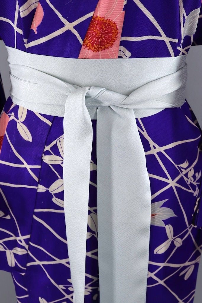 Vintage Purple Floral Kimono Robe-ThisBlueBird - Modern Vintage