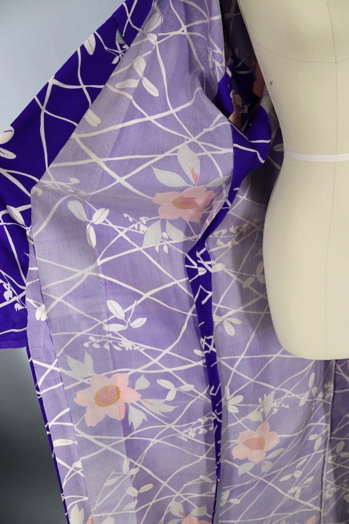 Vintage Purple Floral Kimono Robe-ThisBlueBird - Modern Vintage