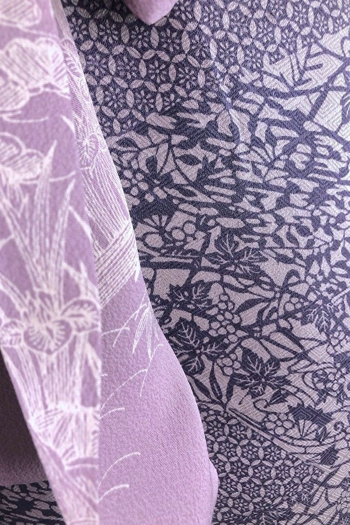 Vintage Purple Floral Silk Kimono Robe-ThisBlueBird - Modern Vintage