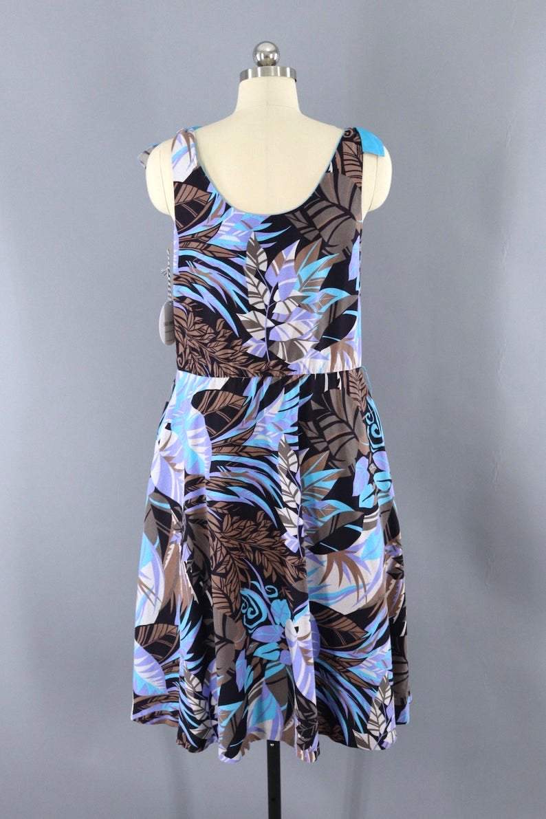 Vintage Purple Hawaiian Print Sundress-ThisBlueBird