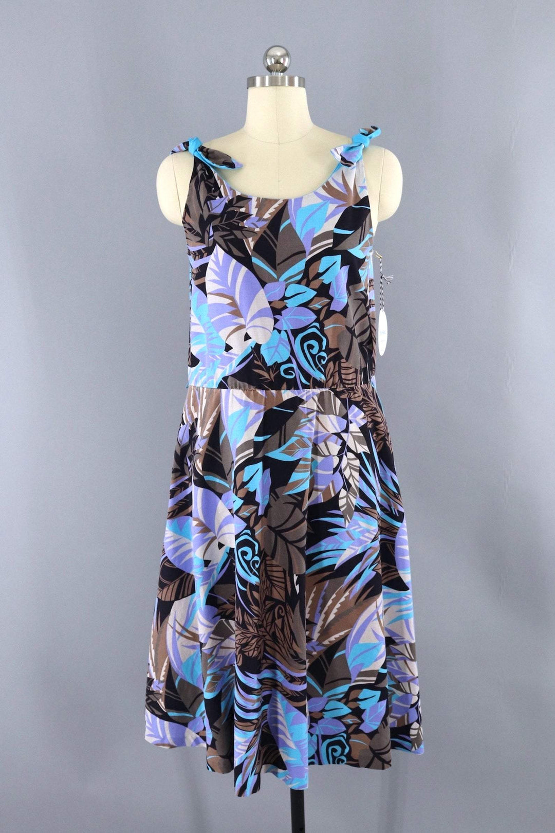 Vintage Purple Hawaiian Print Sundress-ThisBlueBird