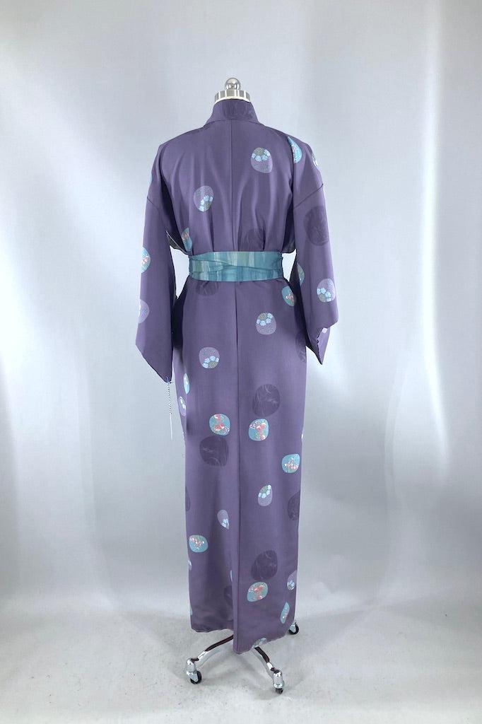 Vintage Purple Iris Floral Kimono-ThisBlueBird