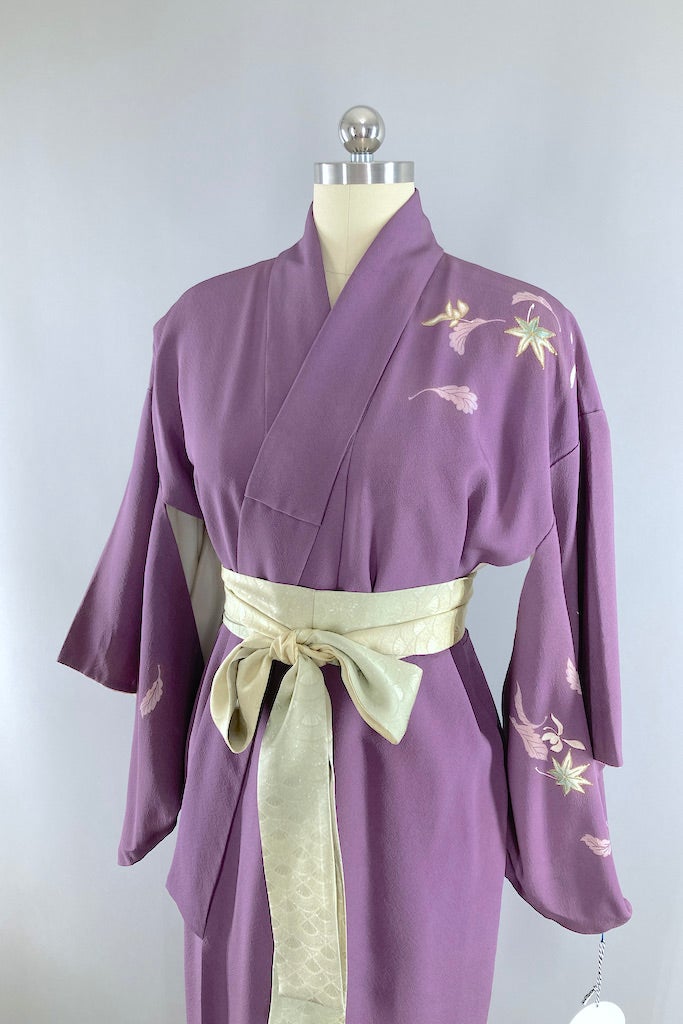 Vintage Purple Maple Kimono Robe-ThisBlueBird