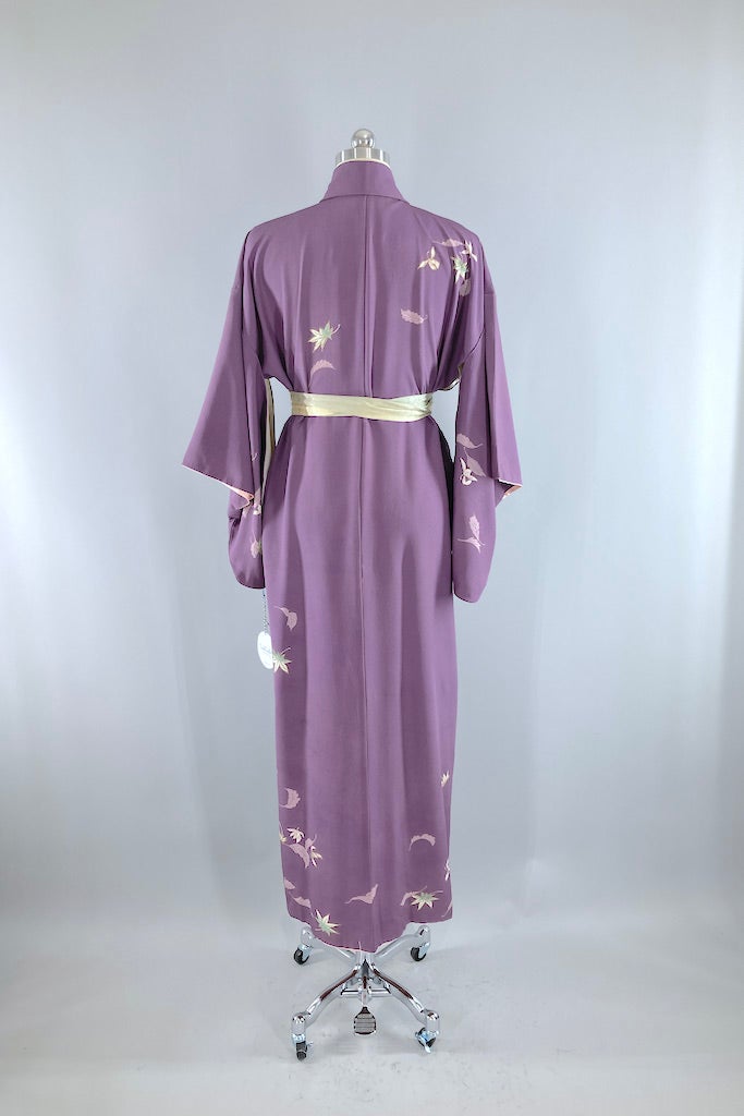 Vintage Purple Maple Kimono Robe-ThisBlueBird