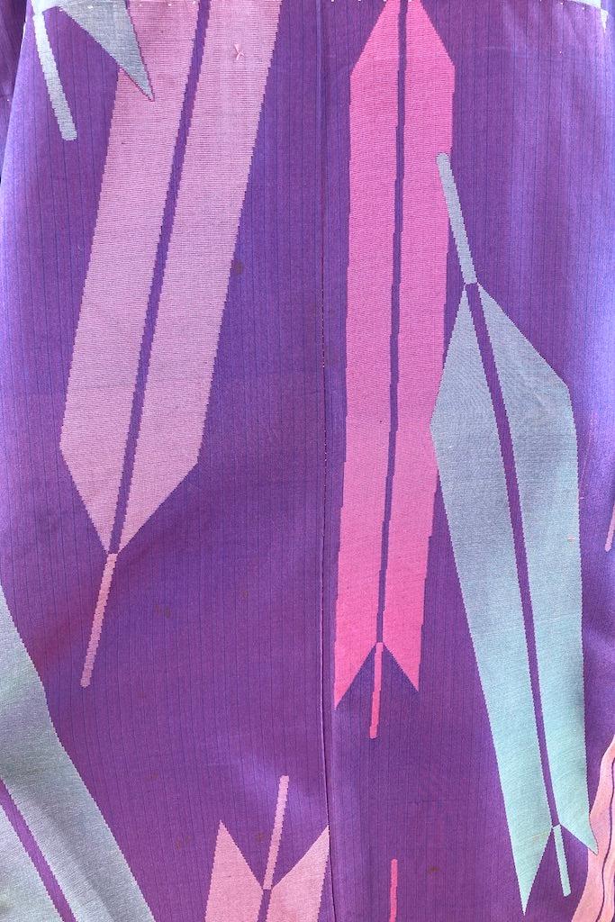 Vintage Purple &amp; Pink Arrows Silk Kimono-ThisBlueBird