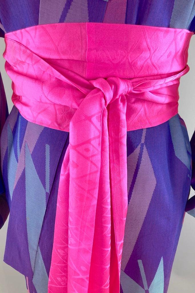 Vintage Purple &amp; Pink Arrows Silk Kimono-ThisBlueBird