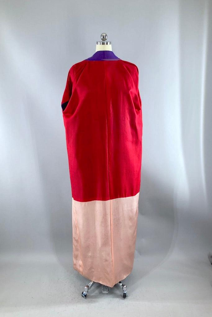 Vintage Purple &amp; Pink Arrows Silk Kimono-ThisBlueBird